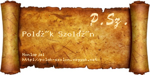 Polák Szolón névjegykártya